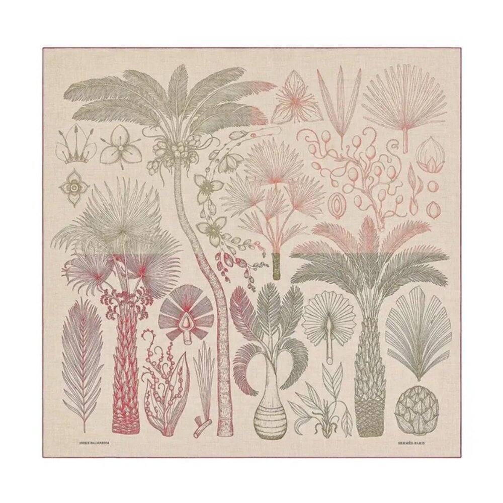 Hermes Index Palmarum Shawl Cashmere Scarf 140 with tag